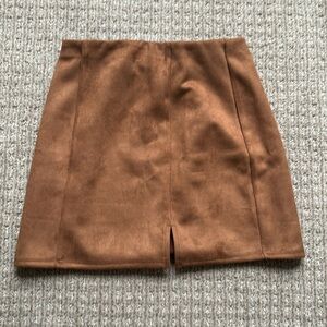 Tan / Brown Mini Skirt